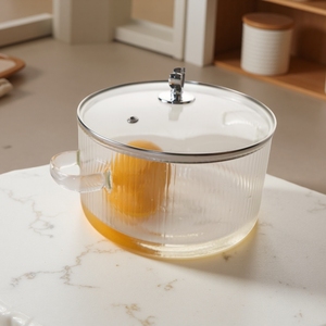 Casserole en verre résistant à la chaleur avec couvercle, cuisson non toxique et saine - Product Image 4