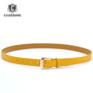 Carosung vendita calda Custom moda cinture in pelle donna giallo cintura decorativa in vita per Jeans e vestito - Product Image 3