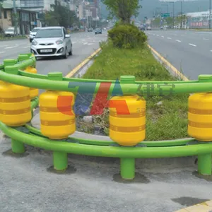 PU Foam Plastic Rotary Barrels New Design Yellow Color Roadside Rotary Crash Barrier