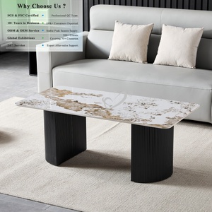 Tavolino <span class=keywords><strong>da</strong></span> Caffè OKAY, Resistente, Stile Nordico, Rettangolare, Moderno e Minimalista, con Piano in Ceramica Premium - Product Image 1