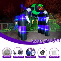 Arche d'araignée gonflable d'Halloween de 10 pieds avec lumières LED décor de cour hantée extérieure arc d'entrée d'Halloween pour l'affichage de voie