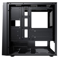 Compatible avec le boîtier de PC de bureau Micro ATX Pingtouge M2, panneau latéral en verre trempé, couleur noire, style vertical, sans ports avant