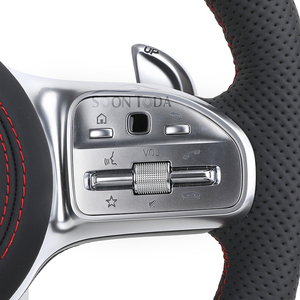 Volant de voiture personnalisé en cuir pleine fleur semi-perforé pour Mercedes-Benz GT W204 W205 W222 W212 W213 S213 E200 E350 W222 <span class=keywords><strong>S350</strong></span> - Product Image 4