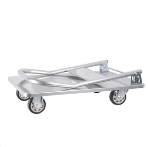 मल्टी-फंक्शन फोल्डिंग स्टेनलेस स्टील चार पहिया ट्रॉली प्लेटफॉर्म शॉपिंग स्टोरेज घरेलू वाणिज्यिक दोहरी-उद्देश्य कार - Product Image 6