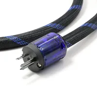 Câble d'alimentation US en gros, câble audiophile avec gaine en PVC, câble d'alimentation HiFi avec connecteur IEC C7 en forme de 8, prise bleue en stock
