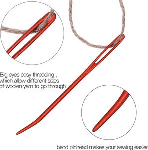 Lot de 2 aiguilles à tricoter à gros chas et à pointe émoussée pour la couture à la main, le tissage, le crochet et les loisirs créatifs - Product Image 2