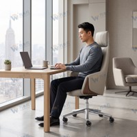 Chaise de bureau moderne en cuir, design ergonomique, fonction pivotante, mécanisme de verrouillage à 3 positions, accoudoirs intégrés, réglable, pour chambre à coucher