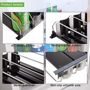 Système de poussoir organisateur de réfrigérateur amovible moderne avec largeur réglable et hauteur personnalisable pour les supermarchés - Product Image 3