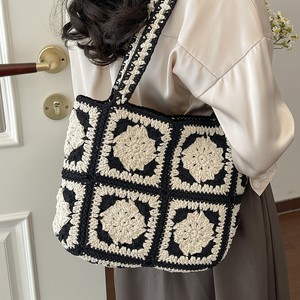 Sac fourre-tout d'été en crochet style Granny pour femme, nouvelle collection 2026, grande capacité, tissé, pour la plage et les sorties - Product Image 1