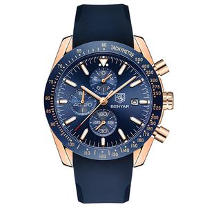 Montre sport chronographe à quartz en silicone originale de la marque de luxe Benyar 5140 pour hommes - Product Image 1