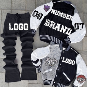 Unisex 6XL Mùa Đông Varsity Áo Khoác Thiết Lập Cộng Với Kích Thước Người Đàn Ông Của Lông Cừu Thêu Biểu Tượng Tùy Chỉnh 100% Cotton Cung Cấp Dịch Vụ OEM - Product Image 4
