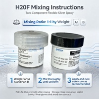 Résine époxy conductrice flexible argentée EPO-TEK H20F, kit bicomposant A+B pour le collage de puces optoélectroniques et semi-conductrices