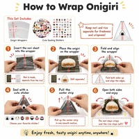 Sacs d'emballage jetables pour onigiri et bento, en matériau sûr de qualité supérieure, blancs, à bord facilement déchirable, pour repas de camping en extérieur