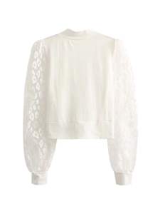 Nueva <span class=keywords><strong>Blusa</strong></span> de Oficina para Mujer, <span class=keywords><strong>Blanca</strong></span>, con Escote en V Profundo, de <span class=keywords><strong>Encaje</strong></span> y <span class=keywords><strong>Manga</strong></span> <span class=keywords><strong>Larga</strong></span>, Estilo Elegante - Product Image 5