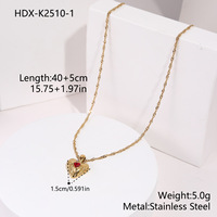 Collier pendentif cœur tendance en acier inoxydable plaqué or 18 carats avec zircon, bijou étanche, cadeau pour femme