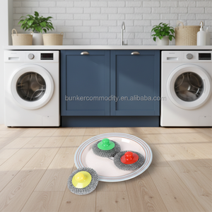 Grand tampon à récurer <span class=keywords><strong>de</strong></span> cuisine en acier galvanisé durable avec poignée - Product Image 1
