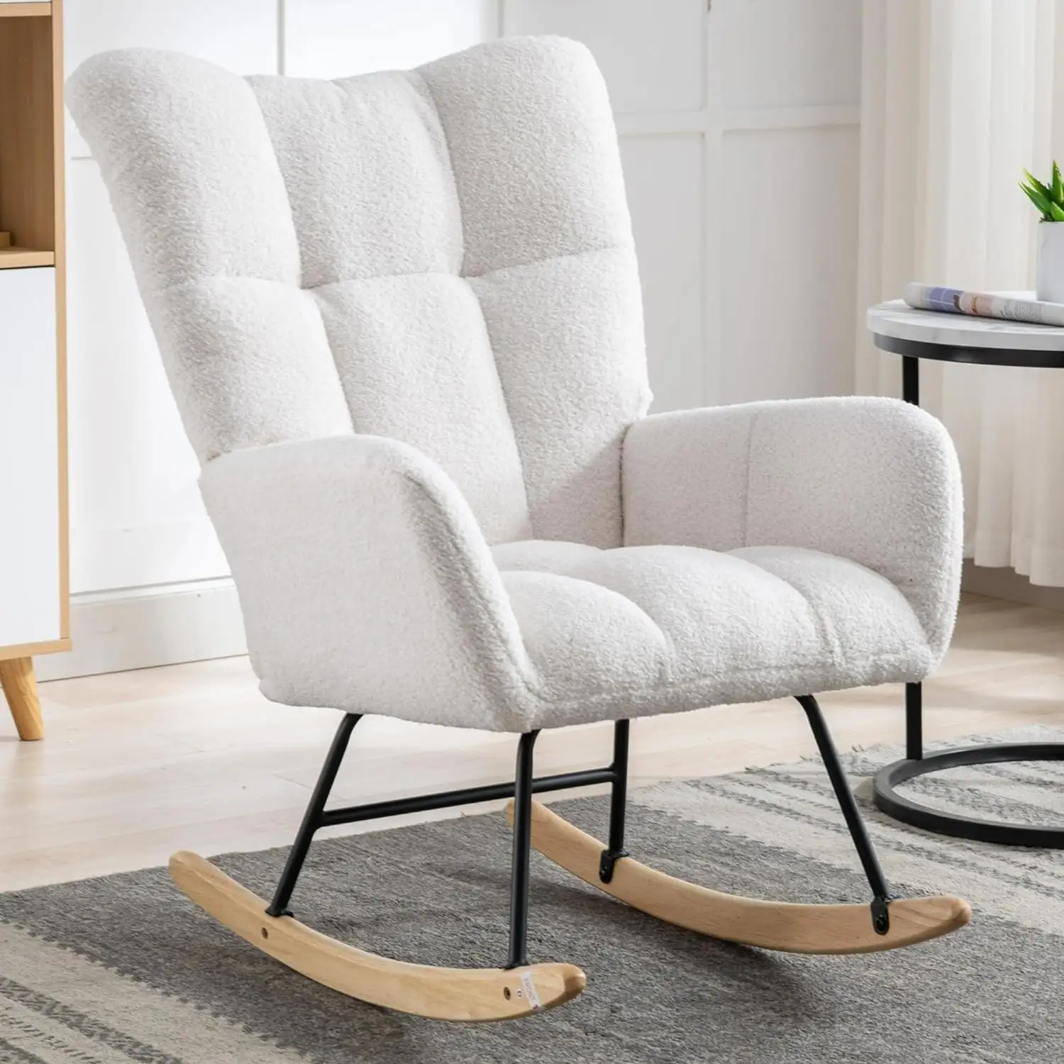 Chaise à bascule moderne confortable pour chambre à coucher salon chaise de planeur Portable chaise à bascule de loisirs