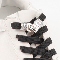 Nouveau diamant sans cravate lacets lacets de chaussures à verrouillage magnétique sans attaches lacets élastiques pour baskets lacet plat adapté aux enfants adultes