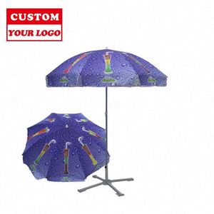 Parapluie de plage de haute qualité avec logo personnalisé imprimé, idéal pour le camping et les activités de plein air - Product Image 1