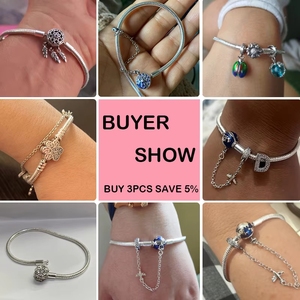 <span class=keywords><strong>Pulsera</strong></span> <span class=keywords><strong>Pandora</strong></span> de Plata 925 de 16-21 cm con <span class=keywords><strong>Estrella</strong></span>, Luna, Trébol de Cuatro Hojas y Circonita Verde, Compatible con Dijes DIY, Regalo de Joyería para Cumpleaños, Cadena de Serpiente - Product Image 6