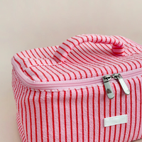 2026 Trendige Frottee-Kosmetiktasche mit Eigenem Logo Weiche Frottee-Kosmetiktasche Große Reise-Toilettentasche Personalisierte Make-up-Tasche