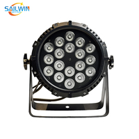 Projecteur LED plat RGBWA UV en alliage d'aluminium IP65 pour extérieur, 18x18W, éclairage DJ, DMX 512, éclairage de scène