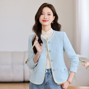 Trajes de negocios formales de limpieza en seco para <span class=keywords><strong>mujer</strong></span> con decoración de botones Entrevistas de oficina Chaquetas de viaje - Product Image 1