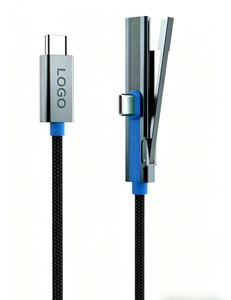 Custom Mold Zinc Alloy+48 Strand Nylon Braided+E-Marker Chip+240W Fast Charging Cable with <b>Stand</b> for Phone Tablet <b>PC</b> Charge - Product Image 3