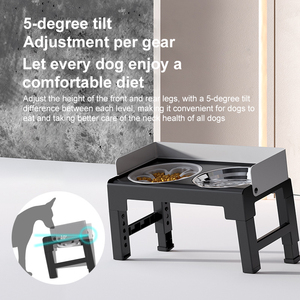 Gamelle surélevée pour chien de grande race, support réglable en <span class=keywords><strong>hauteur</strong></span> 5 positions, motif cœur, motif uni, portable, écologique, pour nourriture et eau - Product Image 2