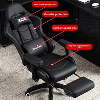 Chaise de bureau pour ordinateur, chaise de jeu moderne en métal inclinable, chaise ergonomique pour joueurs, confortable pour une longue durée d'assise, siège de jeu pour garçons