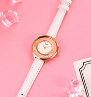 Montre SKMEI Quartz Sport pour femmes, style tendance, étanche 30M, bracelet en alliage et cuir, verre de luxe, 1782