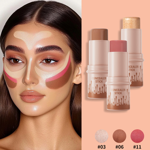 Stick 3-en-1 <span class=keywords><strong>Bronzer</strong></span>, Illuminateur et Blush – Marque Privée – Imperméable, Longue Tenue, Pailleté – Stick Baume Illuminateur et Stick de Contour - Product Image 5