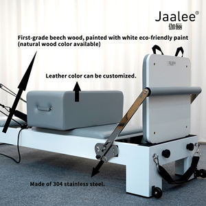 Proveedor de Equipos de Gimnasio Comerciales para el Hogar, Logotipo Personalizado, Color OEM, Madera de Roble, Medio Trapecio, Reformer de Pilates con Torre para Estudio - Product Image 5