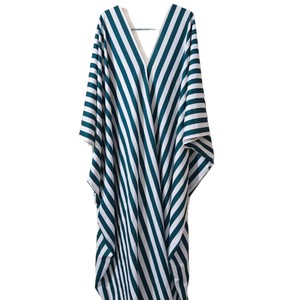 Vestido elegante a rayas con cuello en V profundo, estilo casual y holgado, antiestático, para mujer, disponible para envío transfronterizo a Europa y América. - Product Image 6