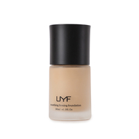 Base de maquillage minérale végane à couvrance élevée, lisse, anti-cernes, minimisant les pores, fond de teint liquide mat à étiquette privée pour les peaux foncées