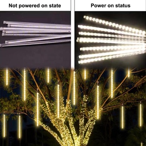 Thay đổi màu sắc thông minh Meteor Shower <span class=keywords><strong>LED</strong></span> năng lượng mặt trời mưa ánh sáng đầy màu sắc Cây Treo 3D Motif giáng sinh trang trí chuỗi đèn - Product Image 5