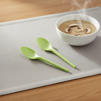 Ensemble de couverts jetables écologiques biodégradables Greenday CPLA de 6,5 pouces avec couteau, fourchette et cuillère pour restaurants, certifié BPI