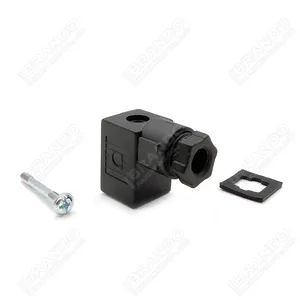 DIN43650C IP65 2P+E 3P+E Black Solenoid Valve Coil Plug Socket Connector DIN 43650 Form C DIN 43650C AC DC 9.4mm EN 175301-803