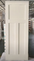 Portes intérieures Shaker modernes en bois massif, design artisanal, blanc apprêté, 30x80 96 pouces, pour chambre à coucher - Vente chaude