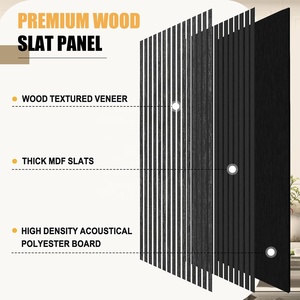 Pannelli Acustici in <span class=keywords><strong>Legno</strong></span> di Quercia Nera con Supporto in Feltro PET Ecologico, Decorazione Moderna per Pareti Interne, Pannelli Fonoassorbenti Akupanel - Product Image 3