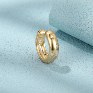 CANNER S925 Pendientes de Clip Anchos de Plata de Ley con Estrella Clásica y Circonita, Sin Perforación, Regalo para Mamá, Joyería 18K 14K - Product Image 4