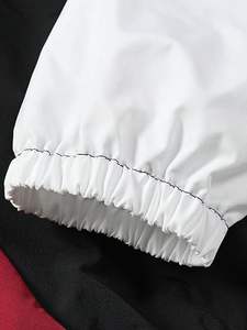 Chaqueta Técnica Personalizada Roja, Negra y Blanca, Ropa de Invierno para Hombre, Chaqueta de Piloto con Cierre Completo, 100% Algodón, Forro de Algodón, Personalizable - Product Image 3