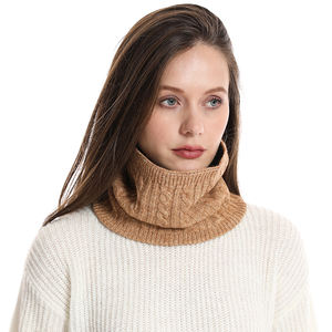 ผ้าพันรอบคอผู้หญิงสีล้วนอบอุ่นผ้าพันคอคลุมผมถักให้ความอบอุ่นผ้าพันคออินฟินิตี้สำหรับฤดูหนาว - Product Image 3