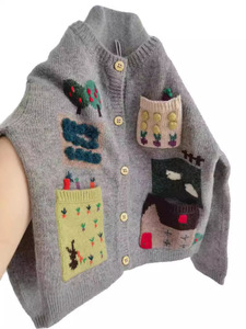 Vêtements pour enfants coréens, <span class=keywords><strong>pull</strong></span> en tricot pour garçons, automne, élégant, tendance, imprimé animal, en fibre acrylique, doux - Product Image 2