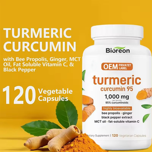 Capsules de Curcumine de <span class=keywords><strong>Curcuma</strong></span> Végétalien 1950mg Antioxydant pour Adultes Meilleure Absorption 95% Curcuminoïdes <span class=keywords><strong>Bio</strong></span> Poivre Noir 120 - Product Image 4