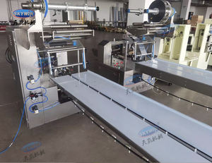 स्काईविन स्वचालित दो लेन एक रंग 3 + 2 स्वचालित क्रीम सैंडविच बिस्कुट निर्माता बिस्किट सैंडविच बनाने और रैपिंग मशीन - Product Image 5