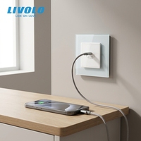 Prise murale LIVOLO type UK USB-C 45W, appareil électrique, prises de charge de type C, prise murale