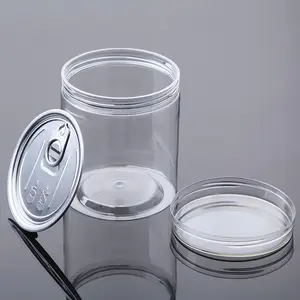 Usine directe de qualité alimentaire 200ml 300ml couvercle de bouteilles en plastique PET transparent emballage de crème d'épices vente couvercle de pot en plastique d'épices PET transparent