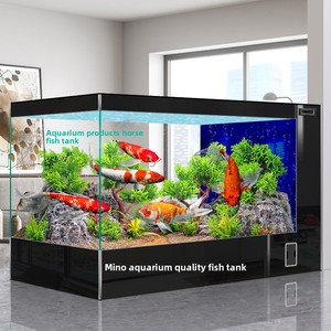 Acuario de cristal ultra transparente para interiores, modelo 2025, con filtro lateral, sin necesidad de agua, para sala de estar, ideal para peces Koi. - Product Image 1