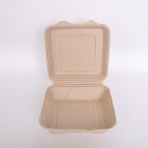 Environmentally friendly 100% biodegradable disposable dishes takeout box clamshell